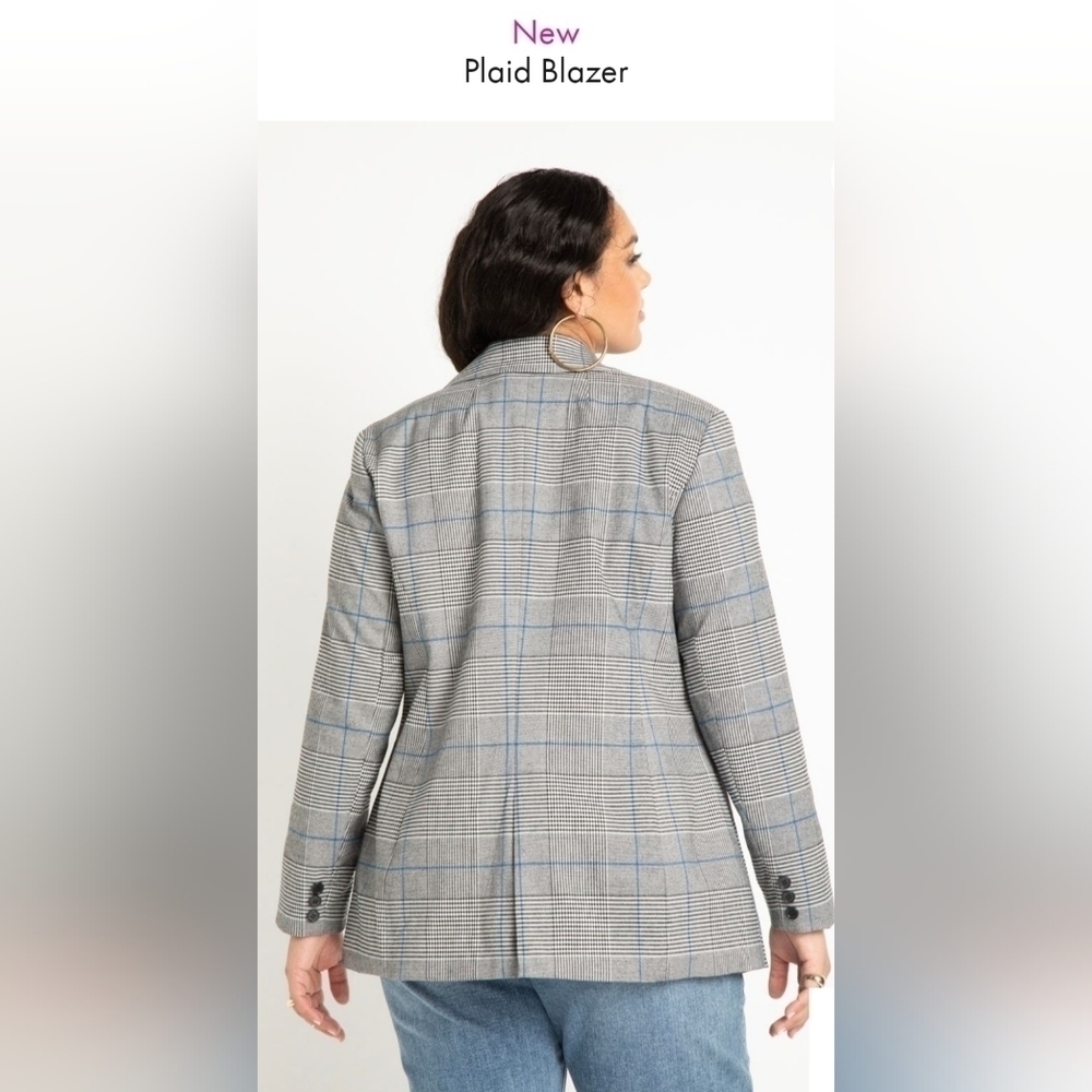 Eloquii womens plus size plaid blazer size 14 - Picture 2 of 6